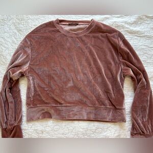 Zara | Pink Velvet Long Sleeve Top | Size S
